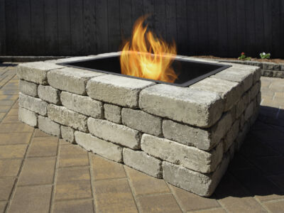 CaptivaWall Square Fire Pit Kit in Tan