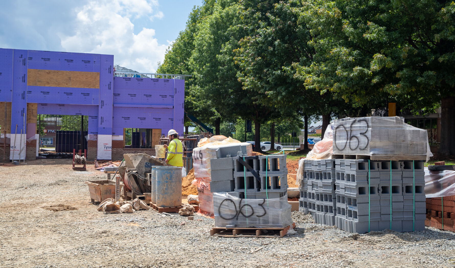 Commercial development in Mooresville, NC featuring Johnson Concrete Products Lightweight CMU