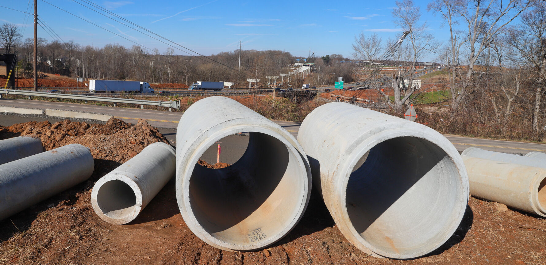 Interstates 77 & 40 Interchange Expansion in Statesville, NC featuring Johnson Concrete Products Reinforced Concrete Pipe