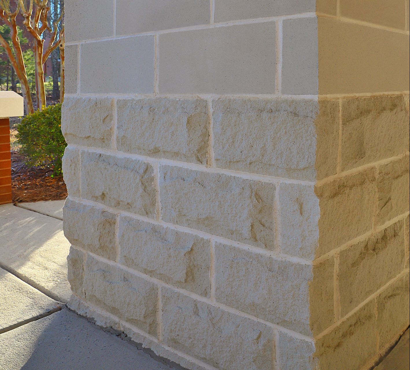 South Piedmont Community College in Monroe, NC featuring Prestige Cast Stone - Chiseled Face in Talc