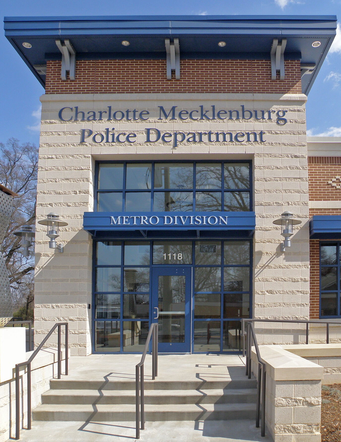 Charlotte-Mecklenburg Police Department Metro Division featuring Prestige Masonry Architectural Block - Weathered Face in Summit Silt