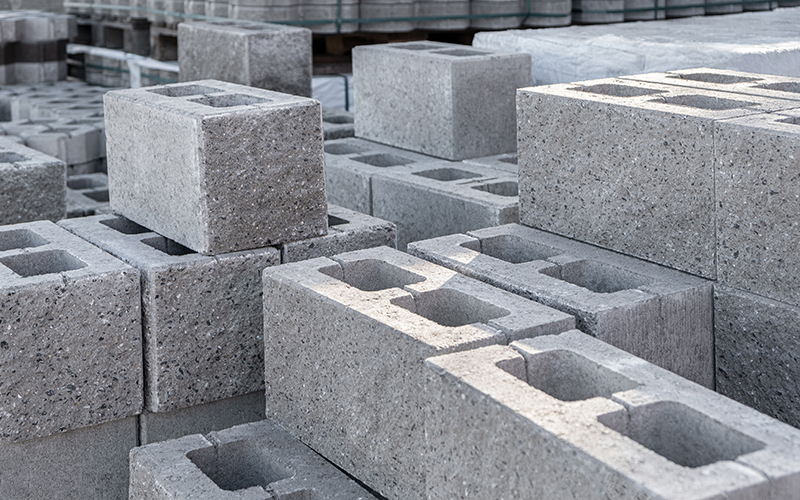 CMU wall section showing compressive strength performance